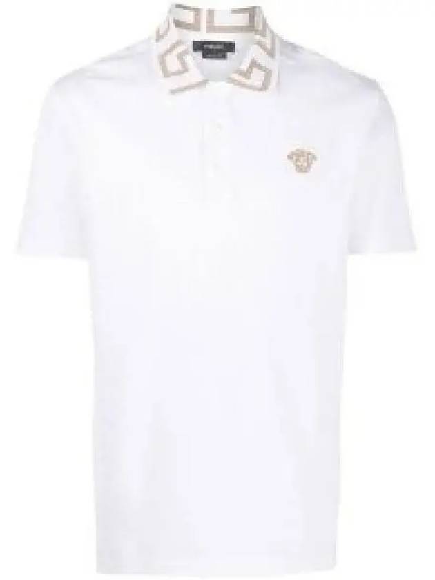 Men's Medusa Greca Short Sleeve Polo Shirt White - VERSACE - BALAAN 2