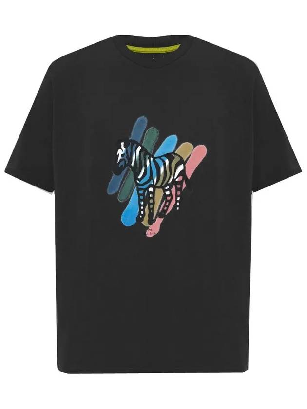 Broad Stripe Zebra Print Short Sleeve T-Shirt Black - PAUL SMITH - BALAAN 3