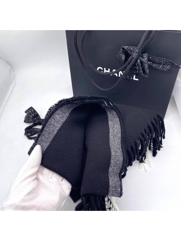 25C Season Logo Cashmere Muffler Scarf AAA681 - CHANEL - BALAAN 4