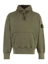 Men's Oversized Cotton Hoodie Khaki - STONE ISLAND - BALAAN 1