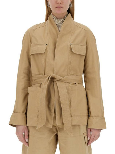 Loetiza Cotton Workwear Jacket Beige - ISABEL MARANT - BALAAN 2