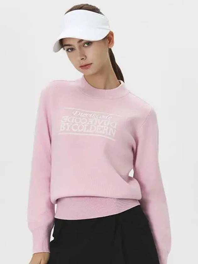 Women s logo lettering mock neck knit sweater DE3WSW262LP - DUVIK - BALAAN 6