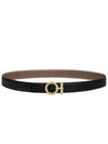 Flot Buckle Reversible Leather Strap 24mm Belt Black - HERMES - BALAAN 2