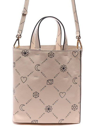 Allover Logo Print Tote Bag Ivory - MARNI - BALAAN 2