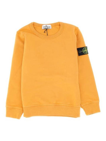 Kids Organic Cotton Fleece Sweatshirt Yellow - STONE ISLAND - BALAAN 1