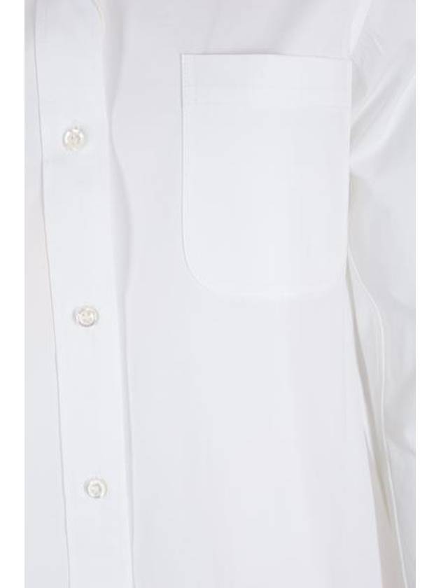 Heavy Poplin Openback Twisted Shirt White - THOM BROWNE - BALAAN 5