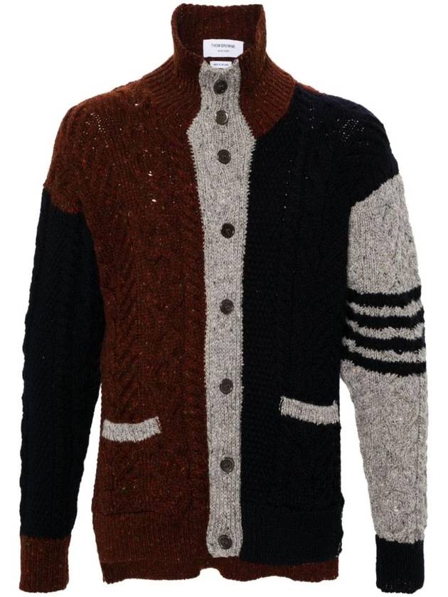 Mock neck cable knit cardigan MKC558FY1506 - THOM BROWNE - BALAAN 1