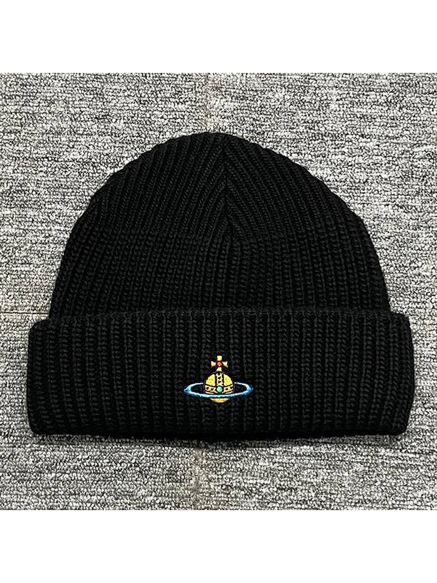 ORB Logo Sporty Beanie Black - VIVIENNE WESTWOOD - BALAAN 3