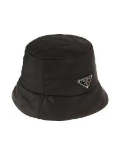 Triangular Logo Quilted Lineylon Bucket Hat Black - PRADA - BALAAN 2