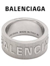 Striped Logo Ring Silver - BALENCIAGA - BALAAN 3