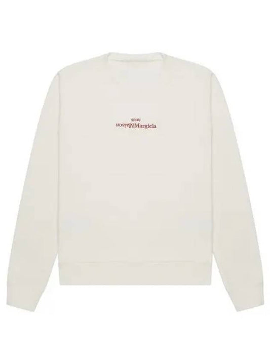 Stitched chest logo sweatshirt ivory men 233963 - MAISON MARGIELA - BALAAN 2