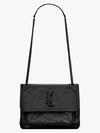 Crinkle Vintage Leather Monogram Nikki Bag Baby Black Chain 633185 - SAINT LAURENT - BALAAN 1