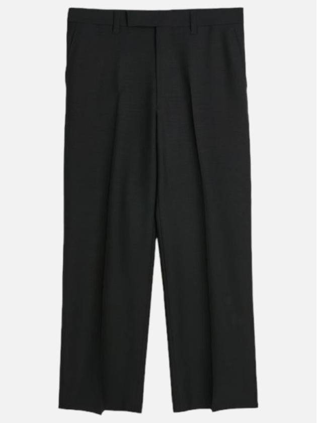 Mohair Wool Straight Pants Black - PRADA - BALAAN 1