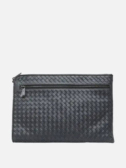 Intrecciato Weaving Zipper Clutch Bag Grey - BOTTEGA VENETA - BALAAN 2