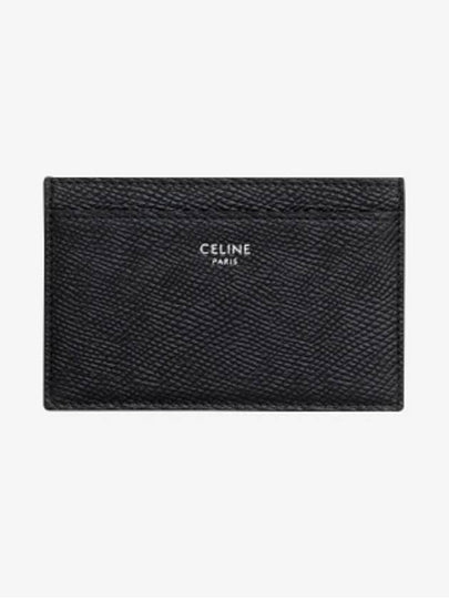 Logo Grain Card Wallet Black - CELINE - BALAAN 2