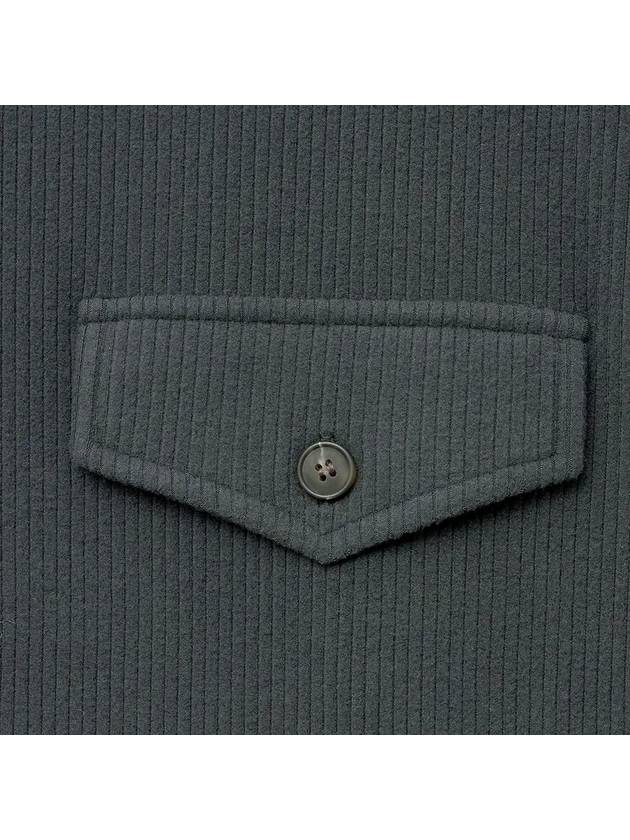 Ribbed henley neck long sleeve t shirt dark gray - NOIRER - BALAAN 6