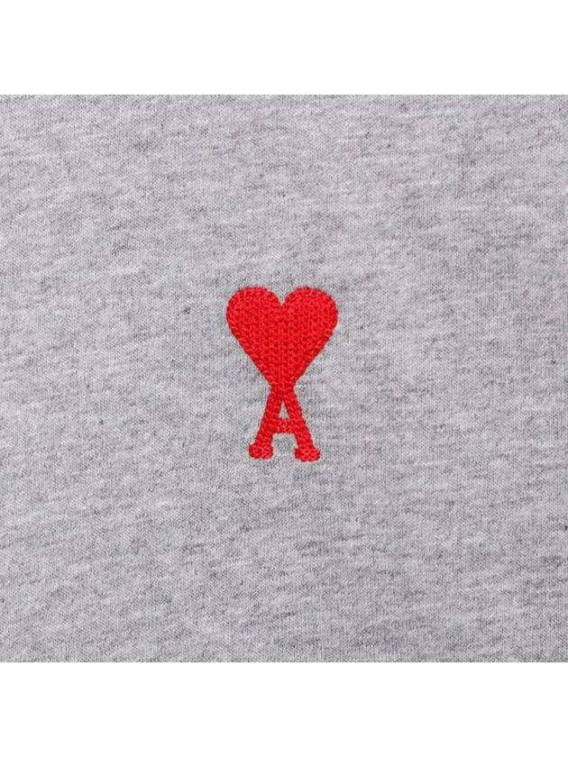 Small Heart Logo Short Sleeve T-Shirt Heather Grey - AMI - BALAAN 5