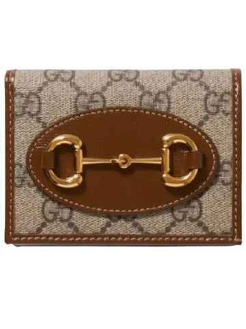 Horsebit 1955 Bifold Card Wallet Brown - GUCCI - BALAAN 1