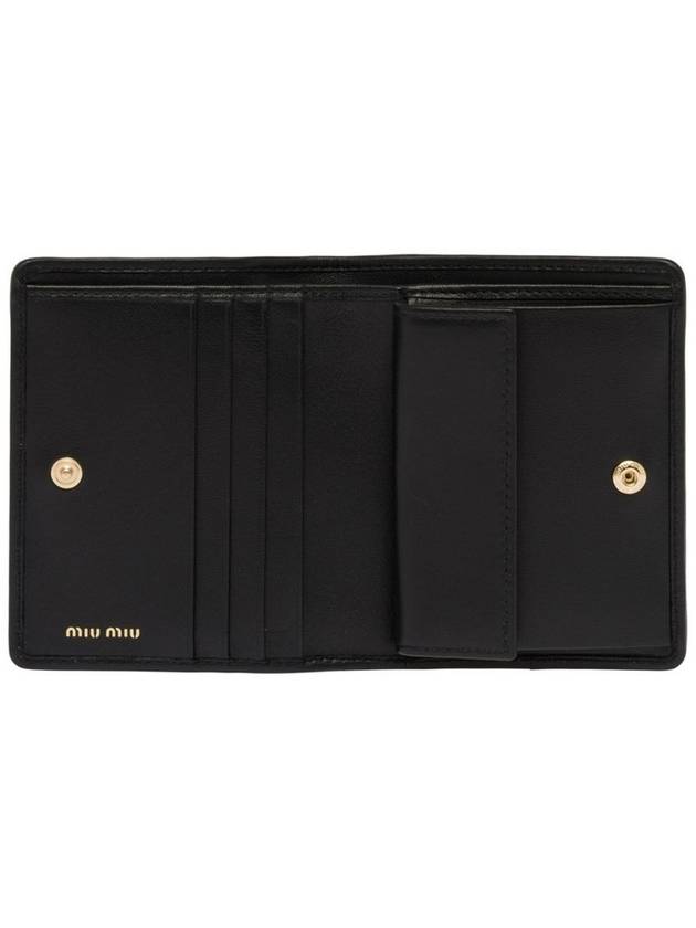 Matelasse Leather Half Wallet Black - MIU MIU - BALAAN 4