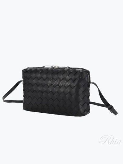 Intrecciato Leather Mini Cross Bag Black - BOTTEGA VENETA - BALAAN 2