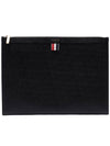 Medium Document Holder Clutch Bag Black - THOM BROWNE - BALAAN 3