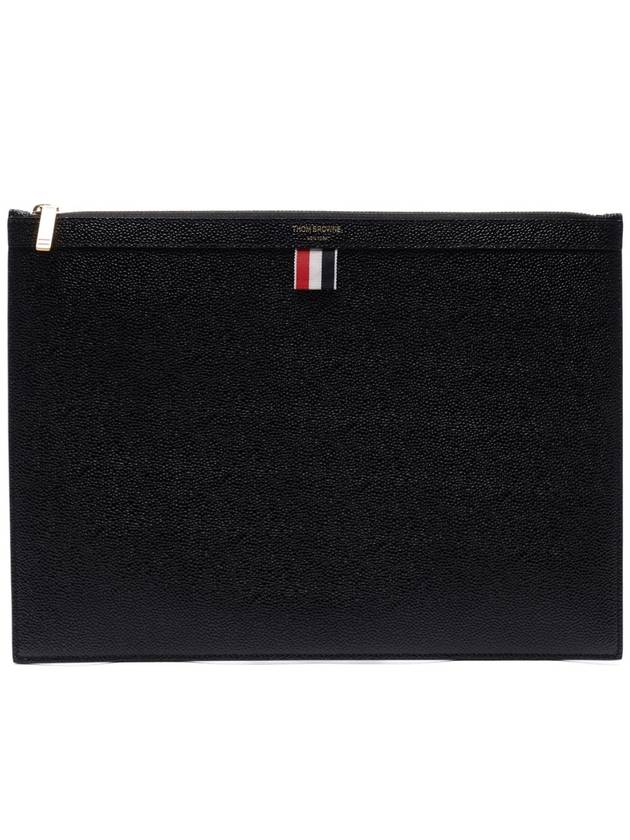 Medium Document Holder Clutch Bag Black - THOM BROWNE - BALAAN 3