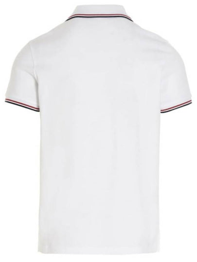 Logo Patch Polo Shirt Optical White I2 091 8A70300 84556 001 - MONCLER - BALAAN 2