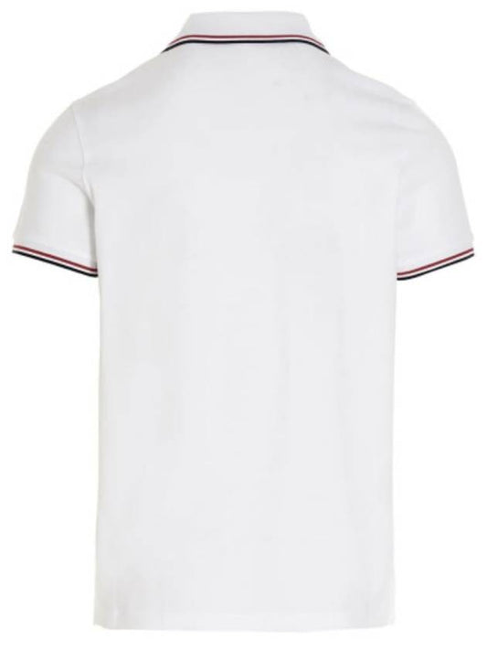 Logo Patch Polo Shirt Optical White I2 091 8A70300 84556 001 - MONCLER - BALAAN 2