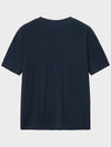 Ribbed henley neck half t shirt navy - NOIRER - BALAAN 4