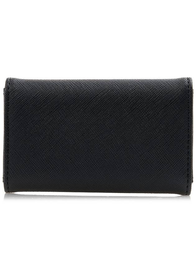 Logo Key Case Leather Wallet Black - VIVIENNE WESTWOOD - BALAAN 4