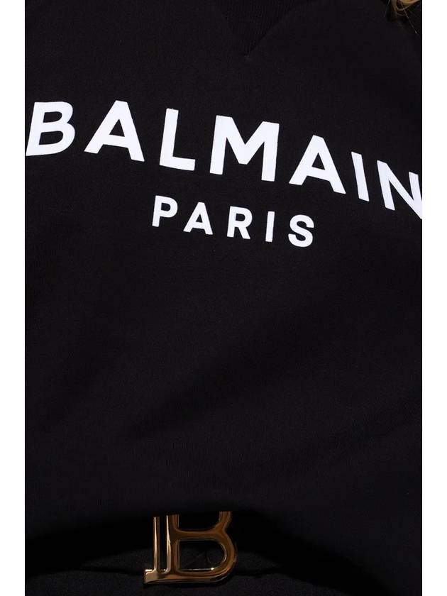 Front Logo Crew Neck Sweatshirt Black - BALMAIN - BALAAN 3