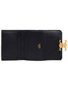 Triomphe Compact Shiny Calfskin Coin Half Wallet Black - CELINE - BALAAN 4