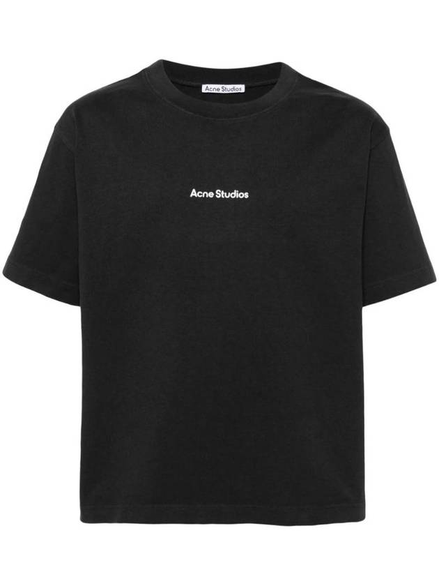 Logo Print Short Sleeve T-Shirt Black - ACNE STUDIOS - BALAAN 1