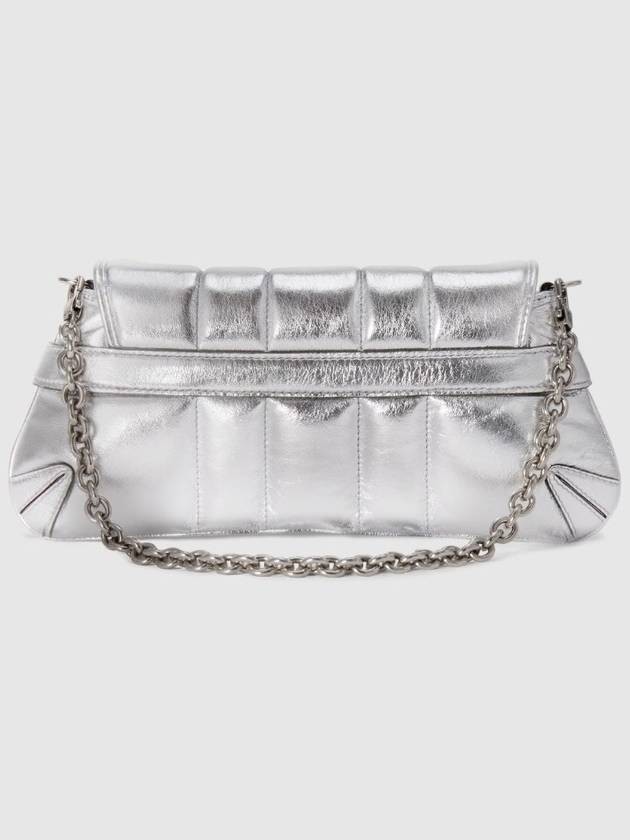 Horsebit Chain Small Leather Shoulder Bag Silver - GUCCI - BALAAN 5