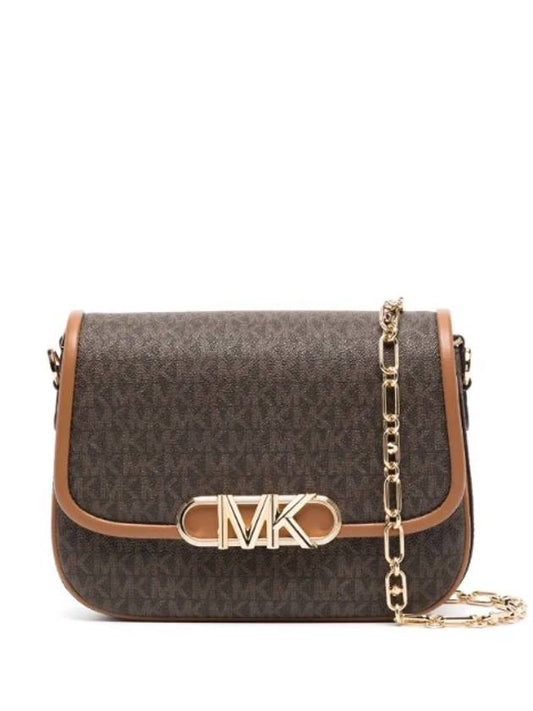 Parker Medium Logo Shoulder Bag Brown - MICHAEL KORS - BALAAN 1