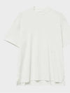 Ribbed Mock Neck Half Short Sleeve T-Shirt White - NOIRER - BALAAN 3