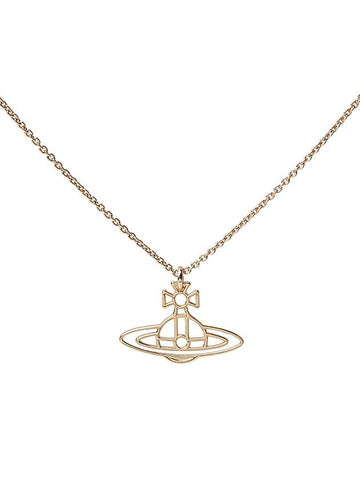 Thin Lines Flat ORB Necklace Pink Gold - VIVIENNE WESTWOOD - BALAAN 1