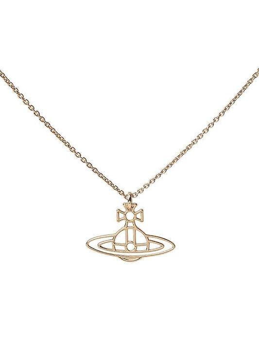 Thin Lines Flat ORB Necklace Pink Gold - VIVIENNE WESTWOOD - BALAAN 1