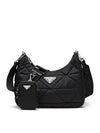 Triangle Logo Re-nylon Paddde Hobo Cross Bag Black - PRADA - BALAAN 2