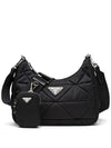 Triangle Logo Re-nylon Paddde Hobo Cross Bag Black - PRADA - BALAAN 2