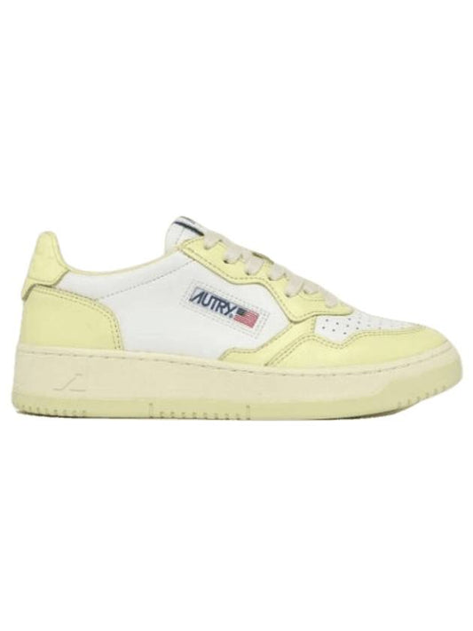 Medalist leather low-top sneakers white yellow - AUTRY - BALAAN 1