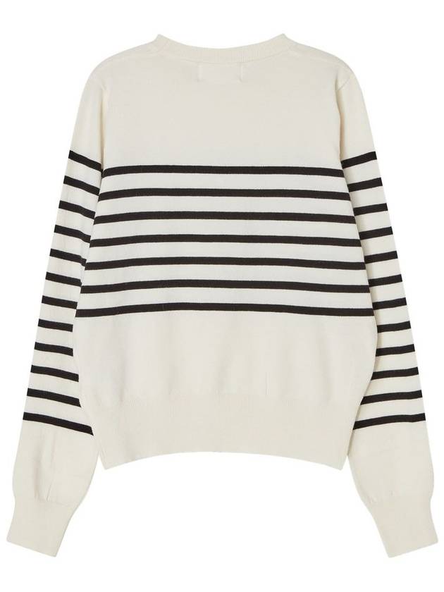 Stripe Round Neck Sweater Ivory - THE GREEN LAB - BALAAN 6