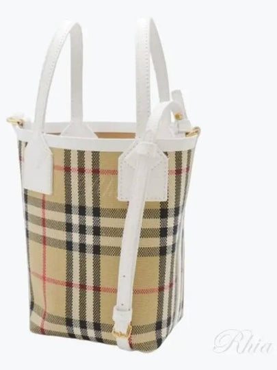 Burberry Mini London Tote Bag Archive Beige White - BURBERRY - BALAAN 2