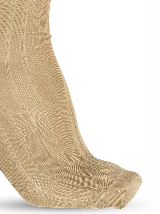 Ami Alexandre Mattiussi Logo Socks, Women's, Beige - AMI - BALAAN 3