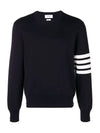 4 Bar Armband Milano Stitch Knit Top Navy - THOM BROWNE - BALAAN 3