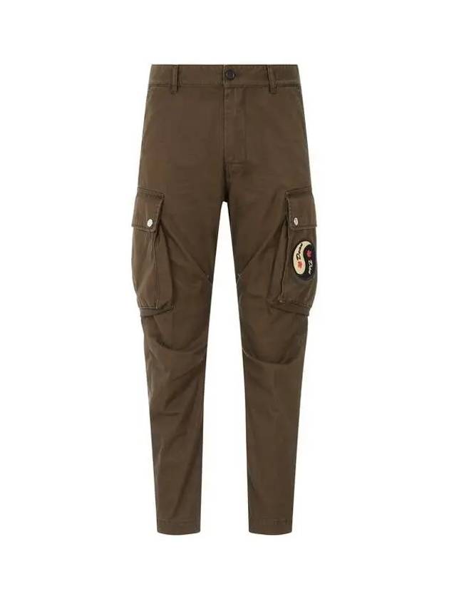 Men's Circle Logo Patch Cargo Pants Khaki - DSQUARED2 - BALAAN 1