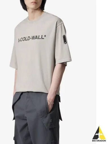 A COLD WALL Overdye Logo Short Sleeve T Shirt Cement ACWMTS186CEMT - A-COLD-WALL - BALAAN 1