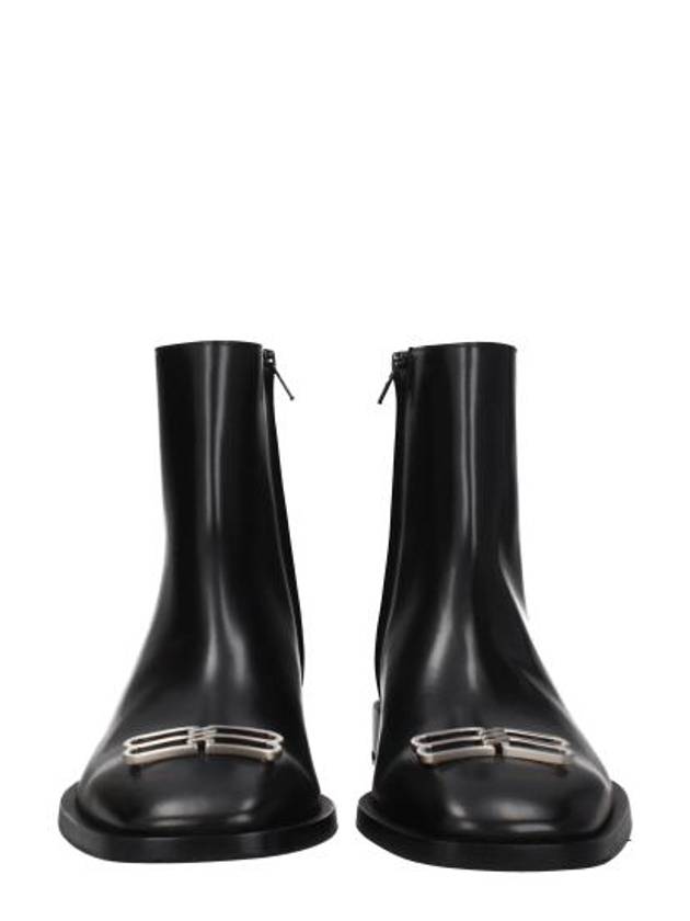 BB Icon Leather Ankle Boots Black - BALENCIAGA - BALAAN 4