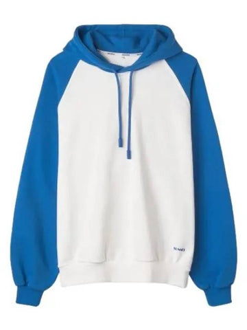 Color Block Drawstring Hooded Dust Blue Sweatshirt - SUNNEI - BALAAN 1