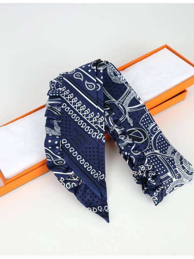 Eperon D'Or Bandana Twilly Scarf Marine - HERMES - BALAAN 4